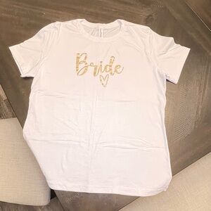 White M Bride Tee with gold foil